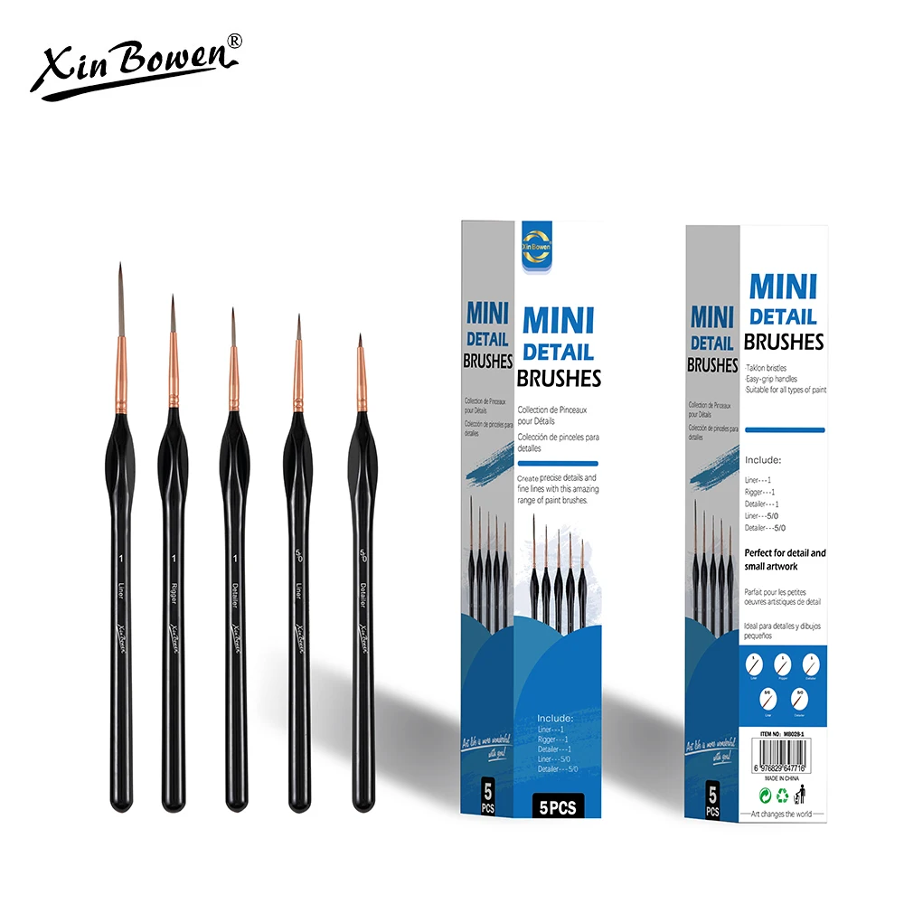 Juego de pinceles de línea ultrafina para dibujo de acuarela acrílica, bolígrafo con gancho de nailon, Kit de herramientas de pintura al óleo de punta fina