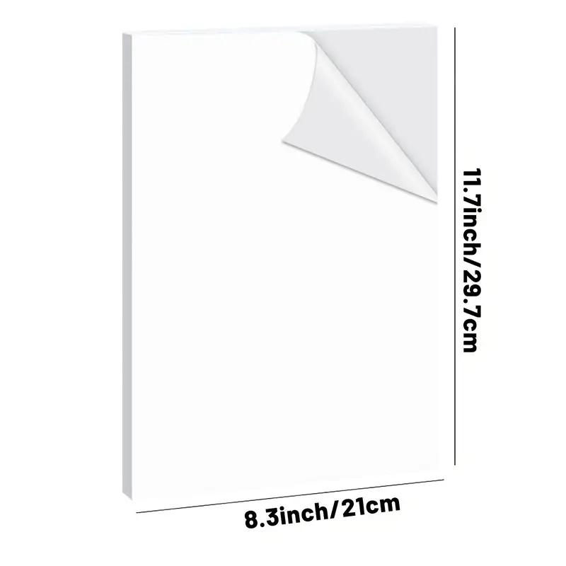 10/20 Pcs A4 Glossy White Vinyl Sticker Paper - Self-Adhesive, Waterproof Inkjet & Laser Printer Compatible, Ideal for DIY Craft