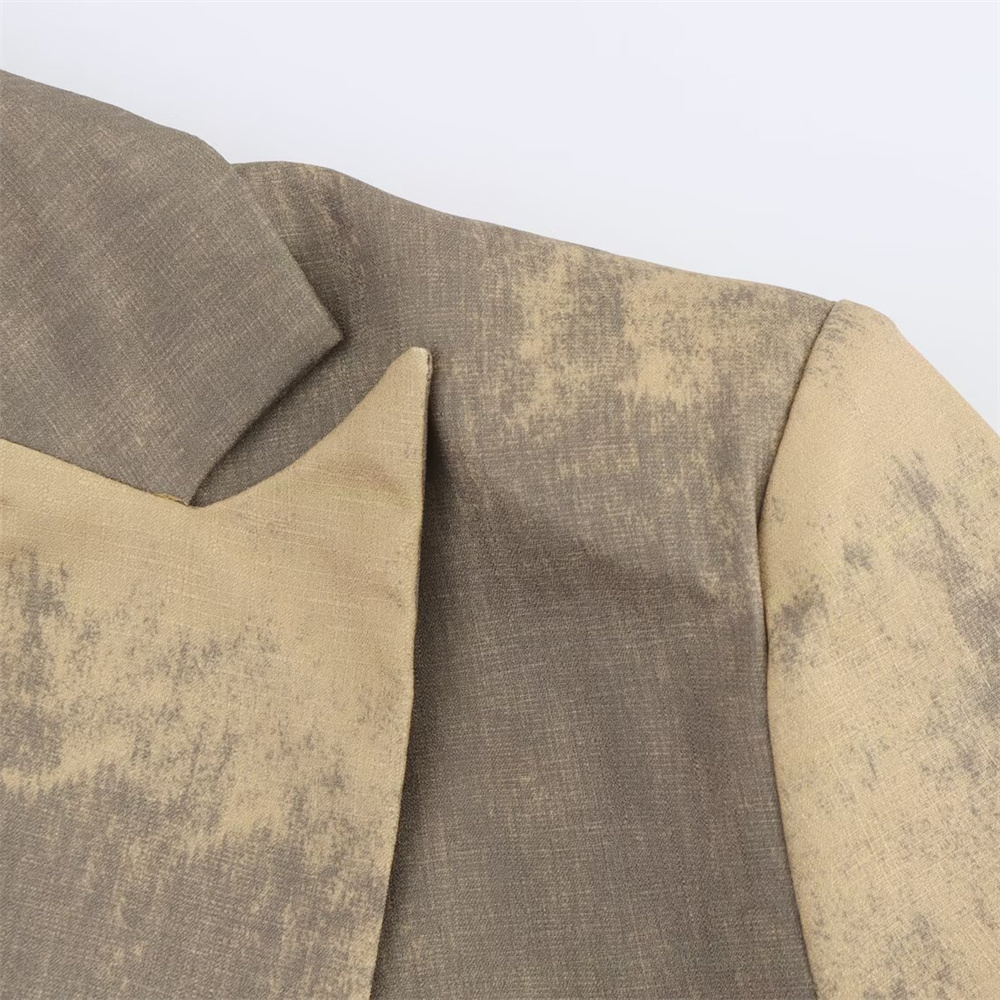 Jaqueta de terno feminino com moda impressa de botão único estilo manga comprida verão novo terno jaqueta