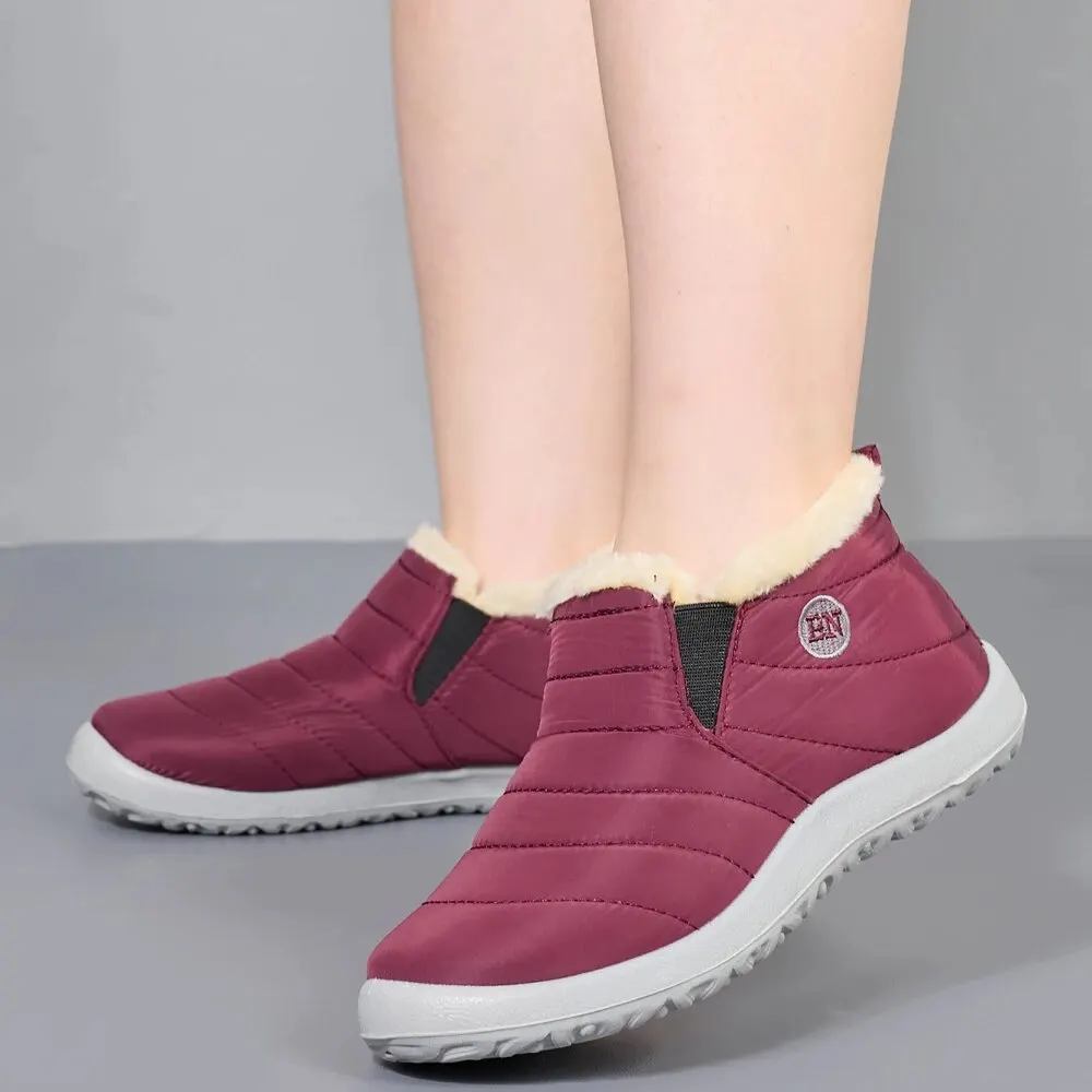 Winter Dames Laarzen Waterdichte Snowboots Causale Enkellaarsjes Plus Size Dames Warm Bont Katoenen Schoenen Pluche