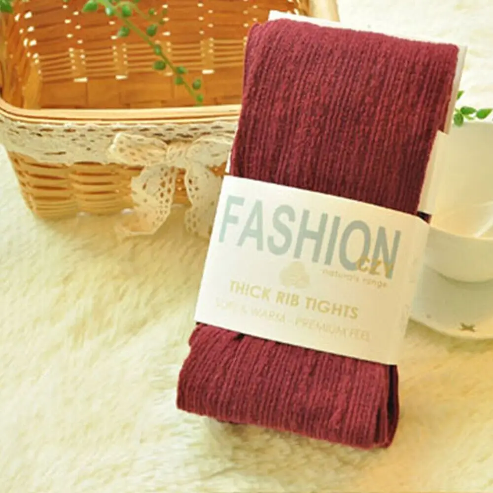 Medias térmicas de punto para mujer, pantimedias cálidas y transpirables de algodón, medias elásticas de alta calidad para invierno