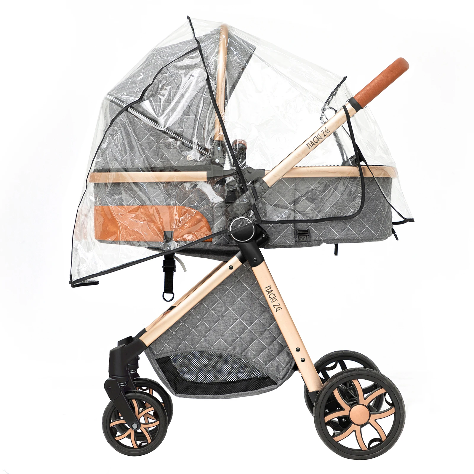 Lightweight Stroller Baby Carriage 3 in 1 Baby Stroller Pushchair Foldable Stroller Convertible Stroller with Breathable Seat