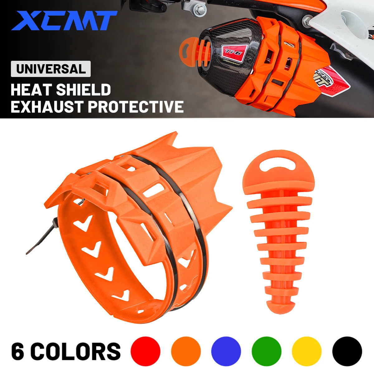 รถจักรยานยนต์ Silencer รอบ Moto ท่อไอเสีย Protector ฝาครอบท่อไอเสียชุดปลั๊กสําหรับ KTM Yamaha Husqvarna Dirt PIT BIKE
