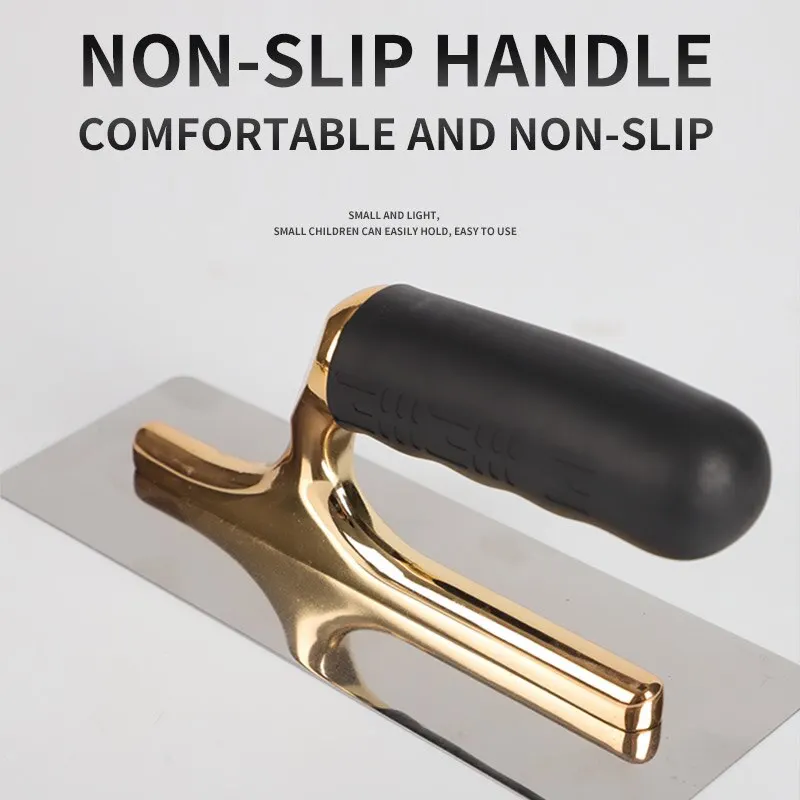 T50 พลาสเตอร์ฉาบปูนฉาบทองสแตนเลสสตีลยาง Handle Skimming เกรียงฉาบปูนผนังเครื่องมือก่อสร้างสีเครื่องมือ