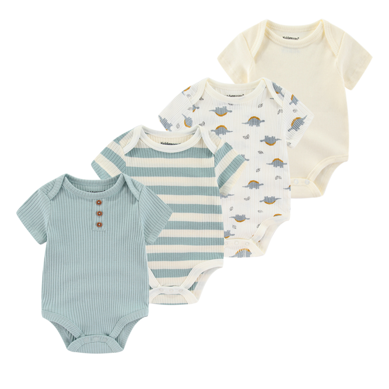4 pezzi neonato body stampa cotone neonato vestiti manica corta pagliaccetto vestiti della neonata cartone animato 0-12M Bebes