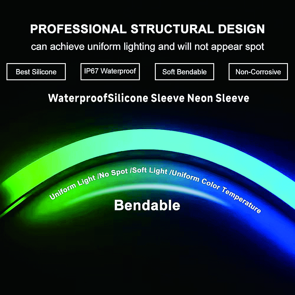 Tubo de luz de silicona de neón LED Flexible impermeable IP67 para WS2812B WS2811 5050 RGB 5mm 8mm 10mm 12mm tira de luz PCB