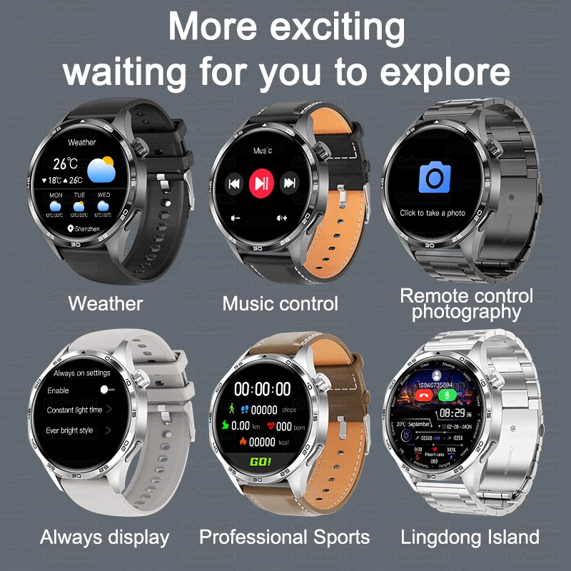 Para HUAWEI IOS deporte al aire libre GPS reloj inteligente hombres 1,53 pulgadas HD AMOLED pantalla IP68 impermeable Bluetooth llamada NFC Smartwatch 2024