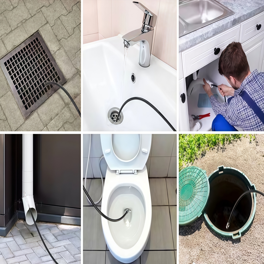 Sewer Drainage Cleaning Hose Pipe Cleaner, High-Pressure Hose Sewer Kit, For Karcher Interskol Huter Hammer Nilfisk Bosch Lavor