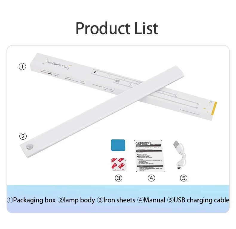 LED Bar Light Motion Sensor USB ชาร์จไฟ LED Night Light สําหรับห้องครัวตู้เสื้อผ้าตู้แสง 30 ซม./40 ซม./50 ซม.ตู้ LIGHT