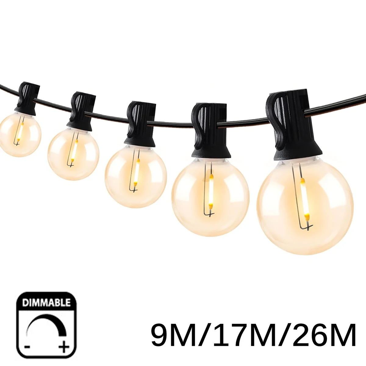 Outdoor Lichterketten LED G40 Dimmbare Party Girlande Globe Glühbirnen String Lampe Für Straße Terrasse Garten Hinterhof Camping Dekoration