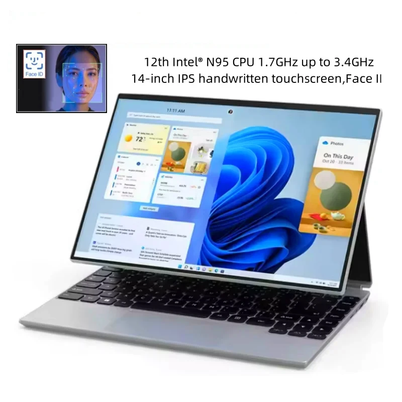 CARBAYTA 360 Degree Rotating IPS Touch Screen Laptop 14.1 Inch Intel N95 RAM 16GB Windows 11 Portable PC Notebook 4 In 1 Laptop