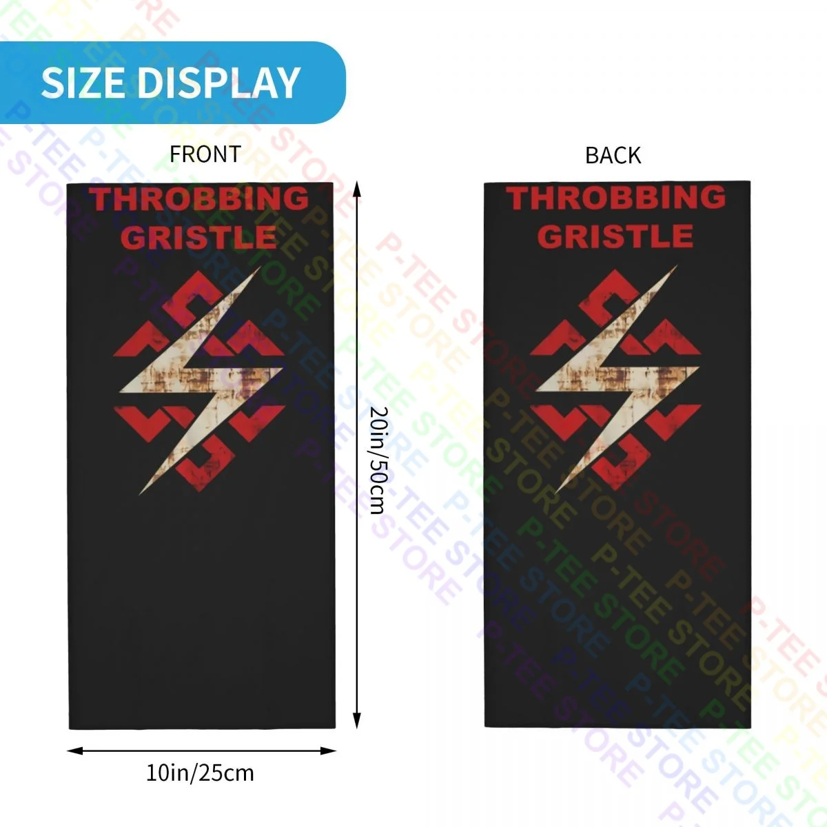 Pobbing Gristle Pobbing Gristle Flash Knot Logo Hals Gamasche Bandana Schal Gesichts maske staub dicht