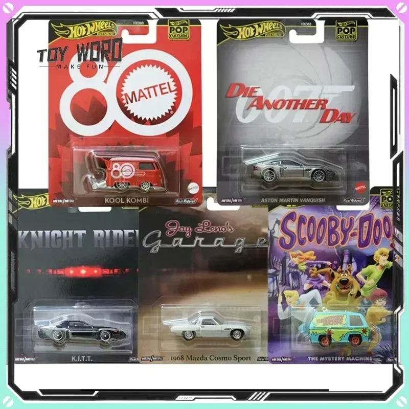 Hot Wheels Pop Culture Series Модель автомобиля 1/64 Kitt Mazda Cosmo Sport Aston Martin Vanquish Cars Модель Мальчика Коллекция Пользовательский подарок