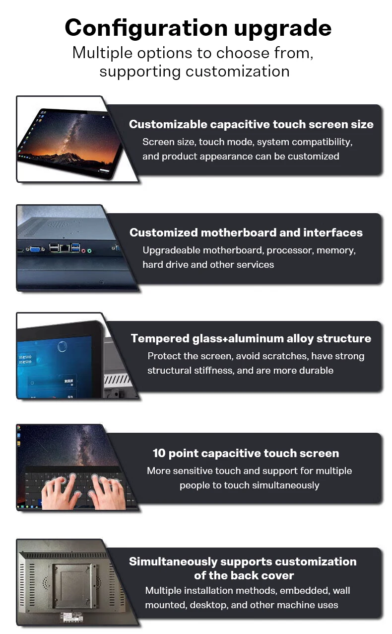 all-in-one computer touch (Intel i5-4300U, RAM 8GB, SSD 256GB, Windows 11 Pro),