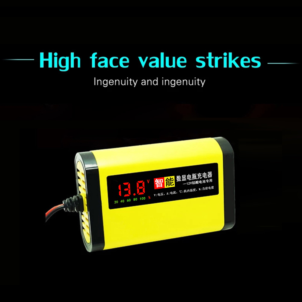 12V 2A 6A Auto-acculader LED-display 100-240V EU ONS Slimme auto-motorfietslader voor auto-motorfiets loodzuuraccu