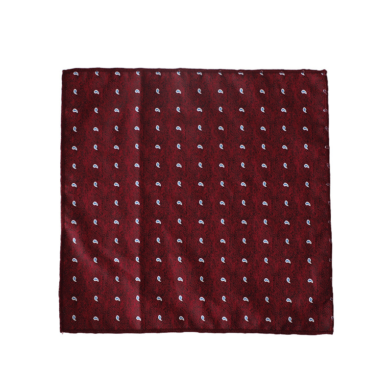 2025 ดอกไม้หรูหราผ้าไหมพ็อกเก็ตสแควร์บุรุษธุรกิจอย่างเป็นทางการชุดอุปกรณ์เสริมสีแดงสีน้ําตาลลายผ้าเช็ดหน้างานแต่งงาน Cravat