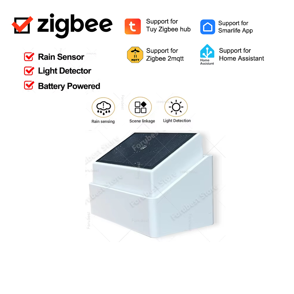 Tuya 2 em 1 zigbee detector de chuva sensor de gota de chuva vazamento de água detecção de chuva, com detecção de leveza para vida inteligente zigbee2mqtt