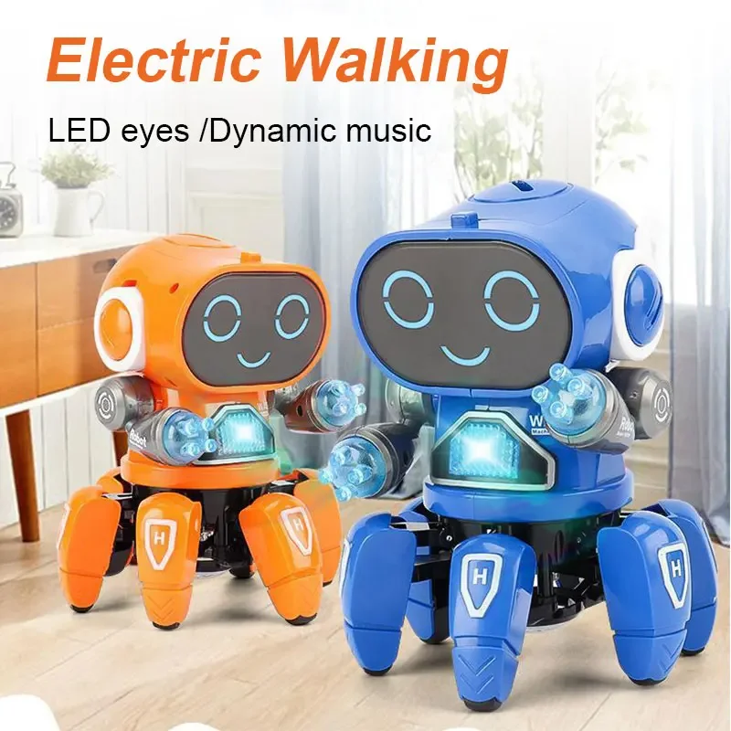 キッズダンスロボット音楽 LED 6 爪タコロボット誕生日プレゼントのおもちゃ子供の早期教育赤ちゃんのおもちゃ男の子女の子