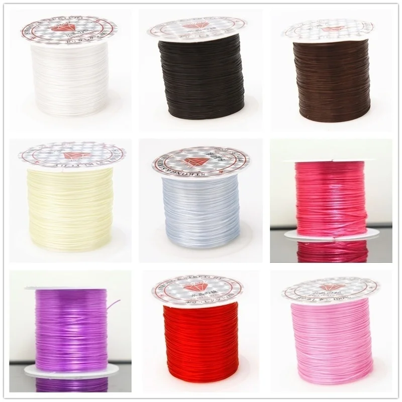 Cable de cuentas de cristal elástico fuerte de 393 pulgadas/rollo de 1mm para pulseras, hilo elástico, collar, joyería DIY, línea de cordones