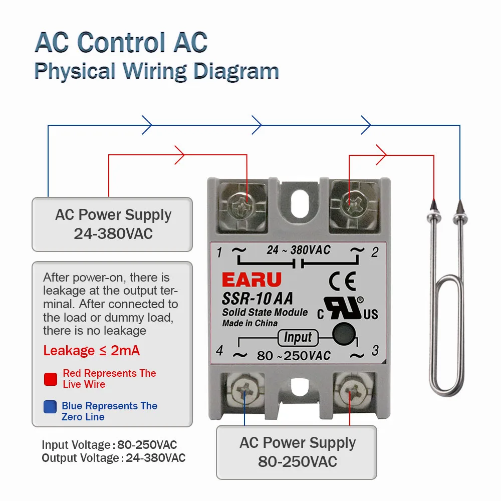 SSR-25DA SSR-40DA SSR-40AA SSR-40DD SSR 10A 25A 40A 60A 80A 100A DD DA AA Solid State โมดูลรีเลย์สําหรับ PID อุณหภูมิควบคุม