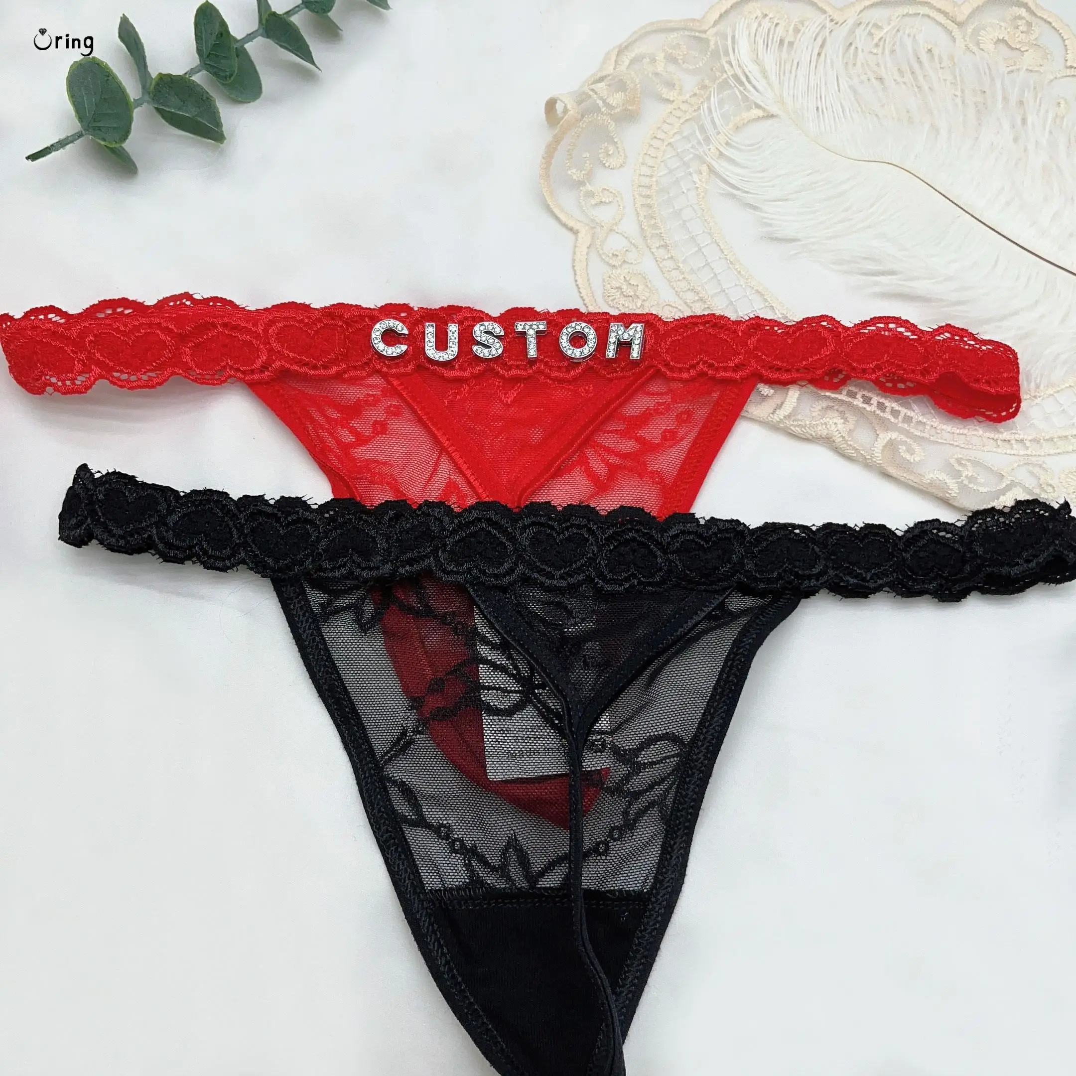 カスタム名 Tバックセクシーなビキニパンティークリスタルレターホットワイフランジェリーカスタマイズされた下着女性のための人格ストリング