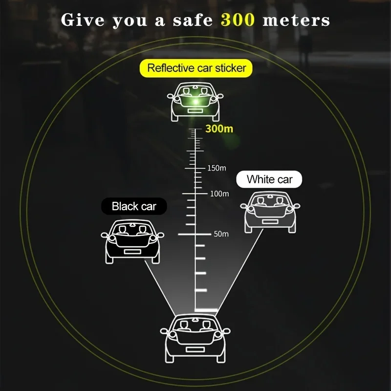 10pcs กันชนรถสติกเกอร์สะท้อนแสงแถบสะท้อนแสงเทป Secure Reflector สติ๊กเกอร์สติ๊กเกอร์คําเตือนความปลอดภัย 3*8 ซม