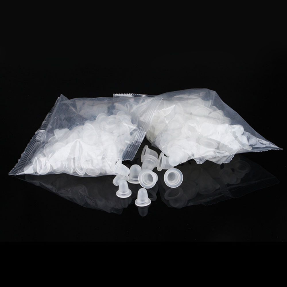100pcs Silicone Tattoo Ink Cups Disposable Microblading Tattoo Permanent Makeup Pigment Holder Container Caps S/L Size Supply