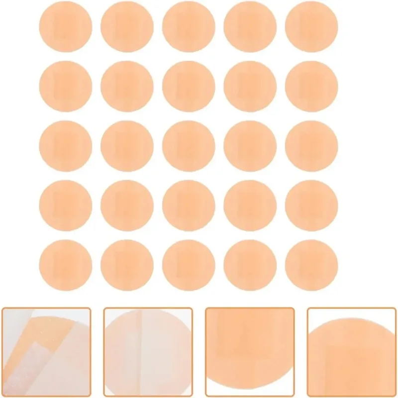 100 pçs pequena ferida pe redondo à prova dwaterproof água band aid vacina bandagem gesso adesivo bandagem pegajosa kit de primeiros socorros de emergência