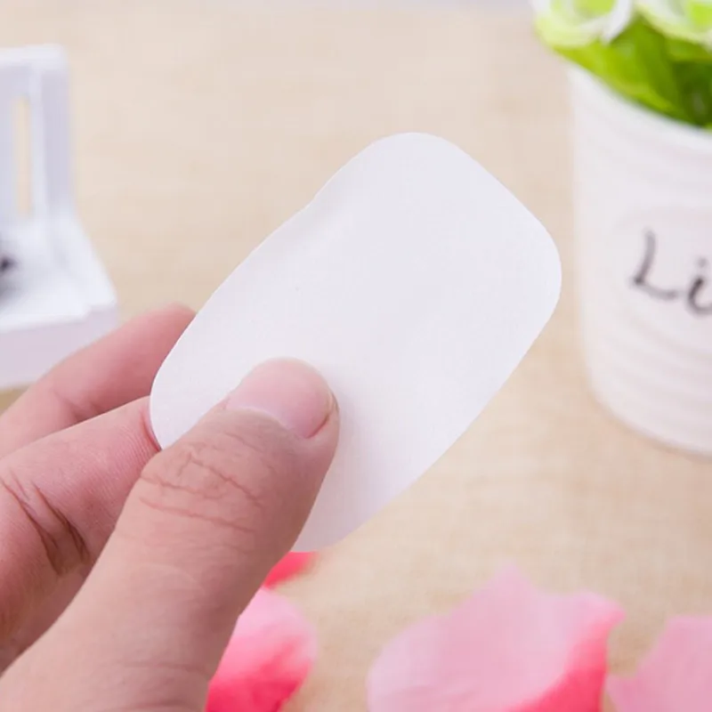 20 ชิ้น/กล่องเดินทางกระดาษสบู่ล้างมือมัลติฟังก์ชั่หั่นกระดาษทําความสะอาดทิ้งกล่อง Mini แบบพกพากระดาษสบู่