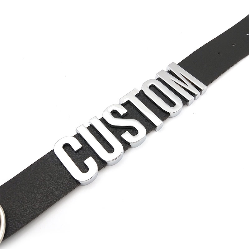 Black Goth Belt PU Customized Letters Choker Necklace Punk Sexy Men Women Personalized Collars Buckle Chocker Cosplay Jewelry