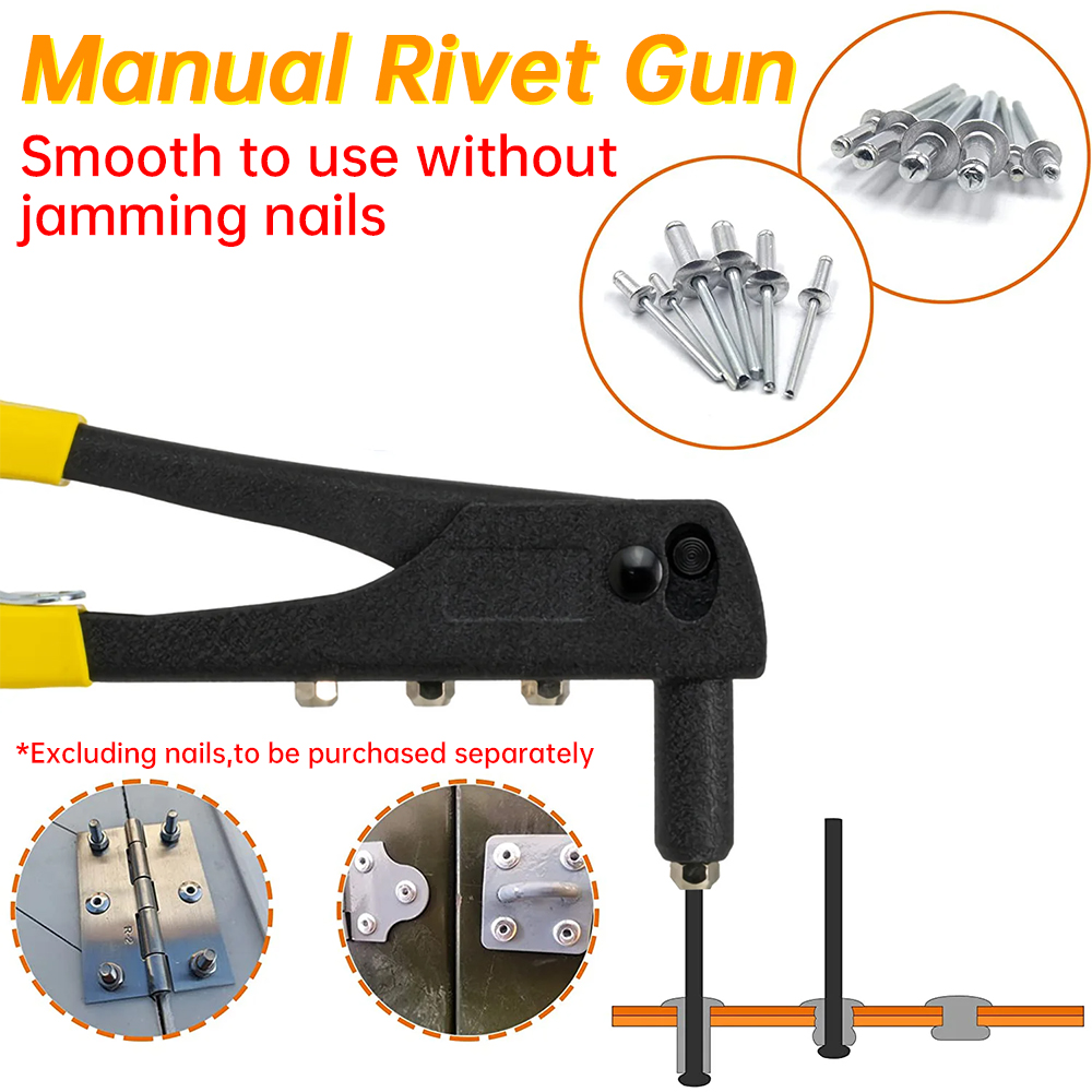Conjunto de arma rebitador resistente, conjunto de rebitador manual, alicate de rebite cego, faça você mesmo, porca de rebites, ferramentas automotivas