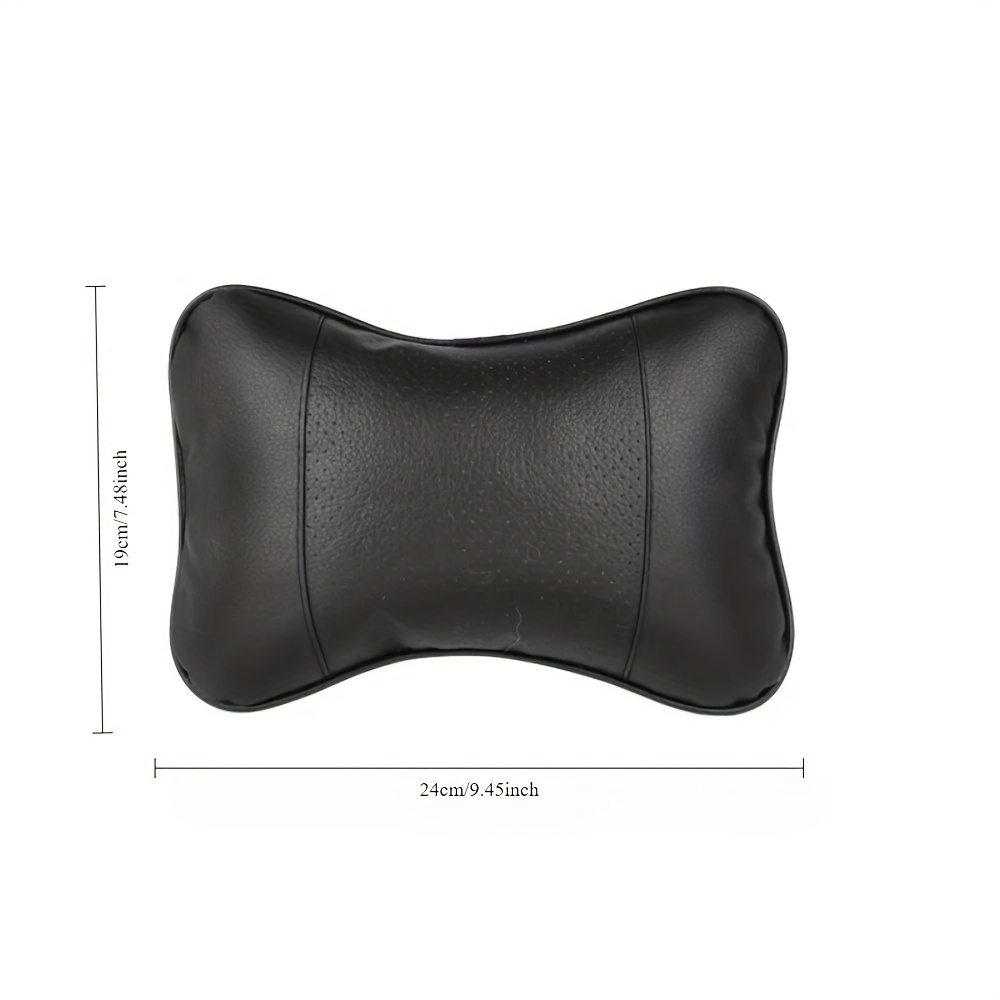 Car Neck Pillows Both Side Pu Leather 1pcs Pack Headrest For Head Pain Relief Filled Fiber Universal Car Pillow