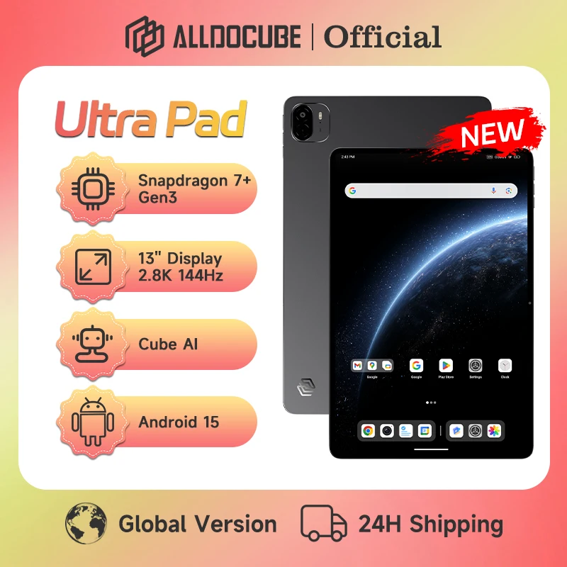 Wereldpremière ALLDOCUBE Ultra Pad 13'' 2.8K 144Hz Tablet Snapdragon 7+Gen3 18GB RAM 256GB ROM Android 15 15000mAh Kubus AI