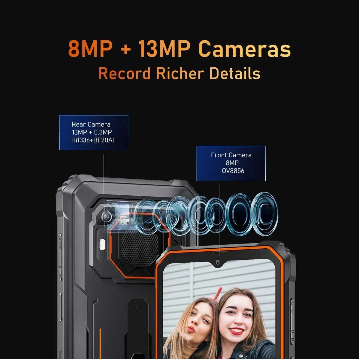 Blackview-Smartphone BV6200 Pro, téléphone portable robuste, Android 13, 6.56, Helio P35, 4 Go + 128 Go, 13000mAh, charge rapide 18W, NDavid