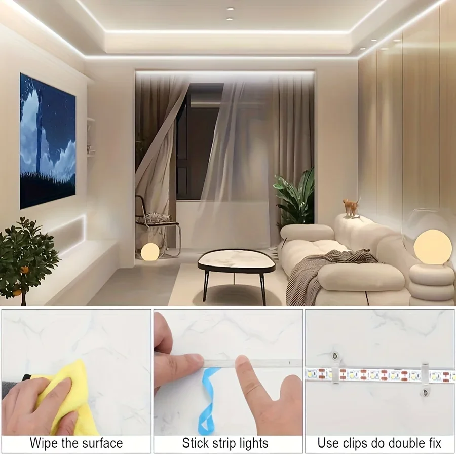 5V USB LED Strips 2835 Cuttable Adhesive Flexible Tape Light For TV Mirror Backlight Lighting Home Room Decor LED String Light