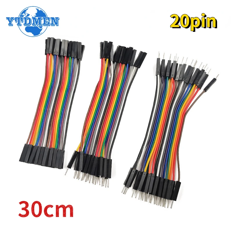 20Pin Dupont Linea Maschio A Maschio Femmina A Femmina Maschio A Femmina Ponticello Cavo 10 cm 20 cm 30 cm per Arduino KIT FAI DA TE