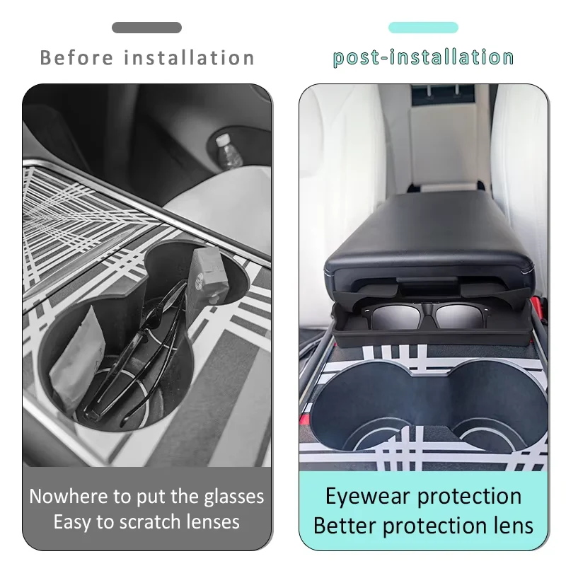 Central Armrest Storage Box For Tesla Model Y/3/3 Highland Car Glasses Phone Storage Case Multi Functional Accessorie 2024 New