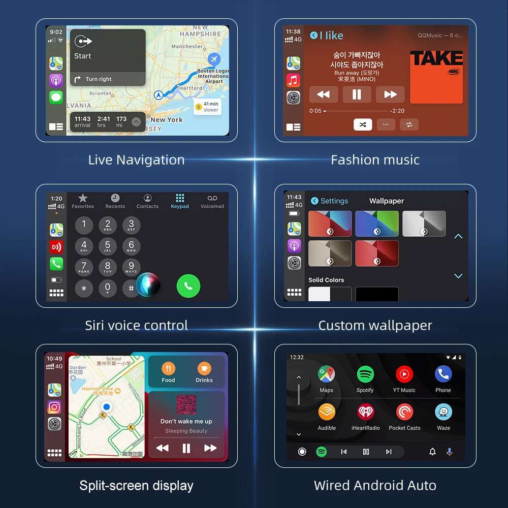 Gran oferta CarlinKit USB inalámbrico y con cable CarPlay Dongle Android Auto AI Box Mirrorlink reproductor Multimedia para coche Bluetooth conexión automática