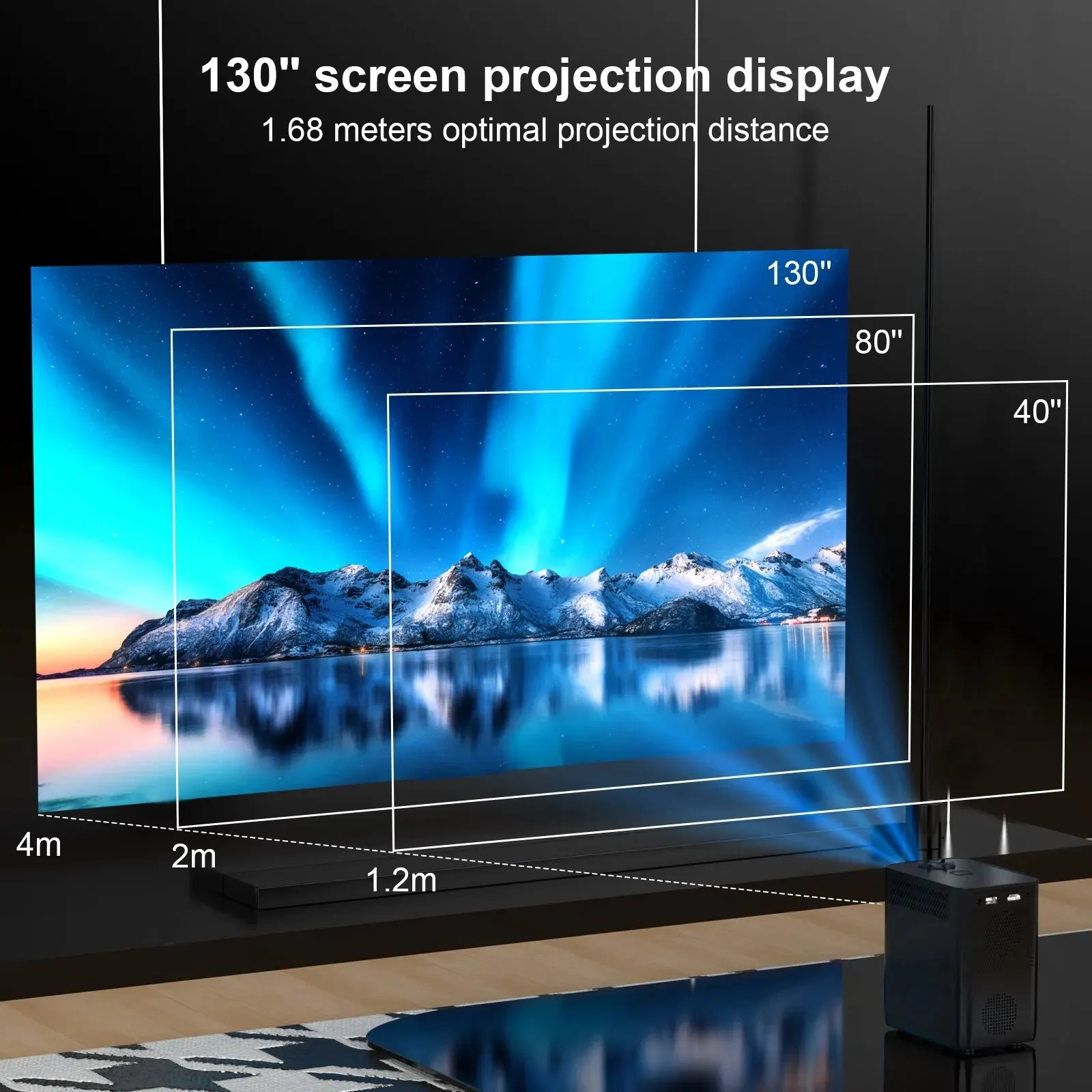 HONGTOP-Projetor Portátil Inteligente com Wi-Fi e Bluetooth, Android 10.0, Projetor de Bolso para Exterior, S30MAX, 4K, 9500L