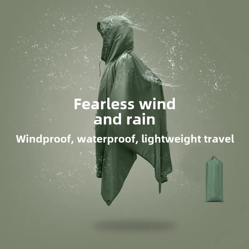 Multifunktionaler Drei-in-Eins-Outdoor-Regenmantel, Wander- und Gehmantel, Regenmantel, Bodenstoff-Überdachung, Radsport-Version für Erwachsene