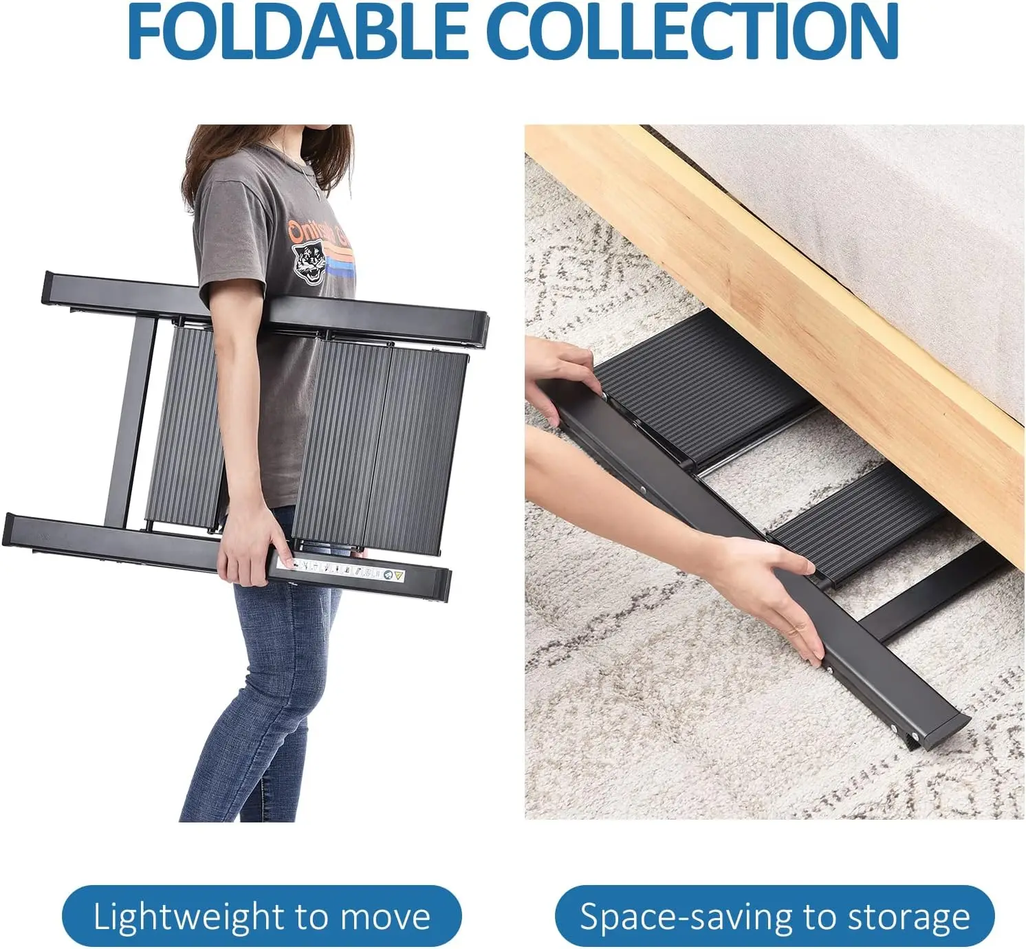 Stepladder, Stepladder 2-Step, Klapptrittleiter mit Handlauf, rutschfester Haushaltsleiter mit Klappsicherung, Aluminium Tri