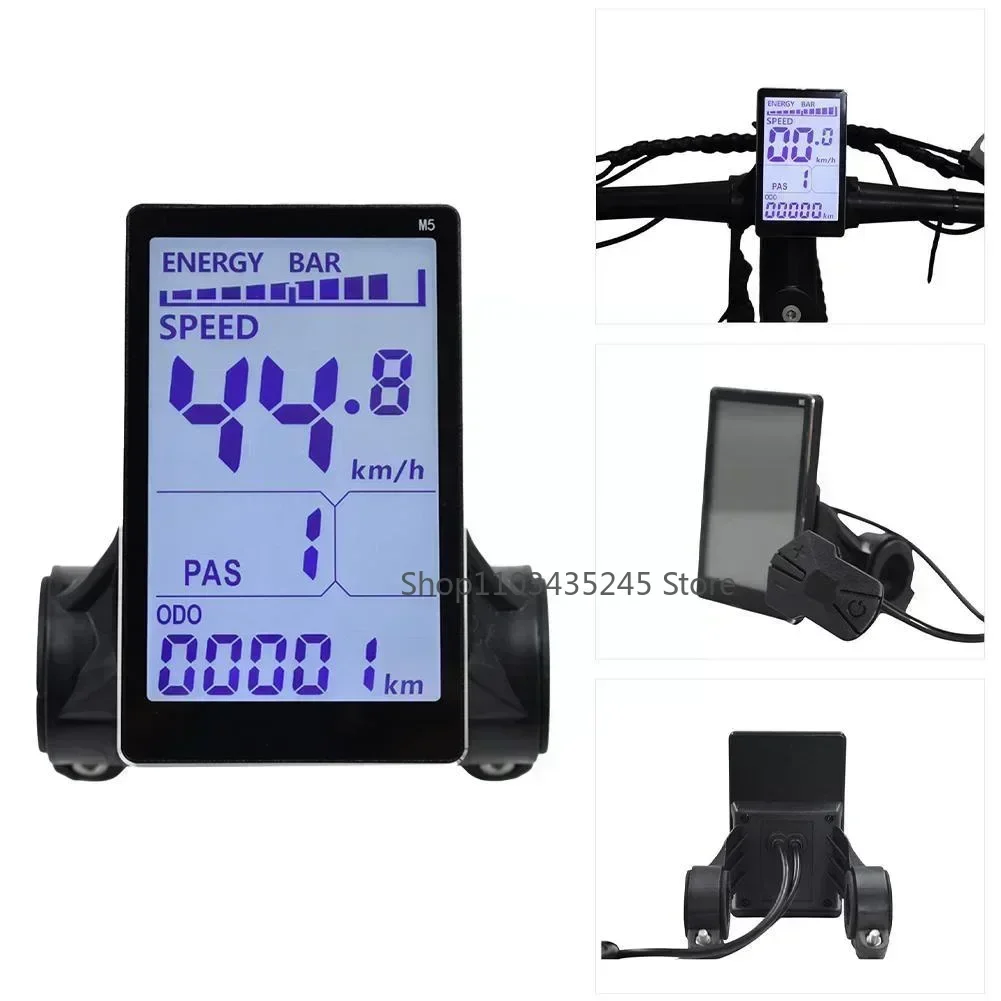 Wyświetlacz LCD do roweru elektrycznego M5, 5-pinowy panel sterowania ekranem prędkościomierza e-bike, akcesoria do hulajnogi elektrycznej i roweru elektrycznego.