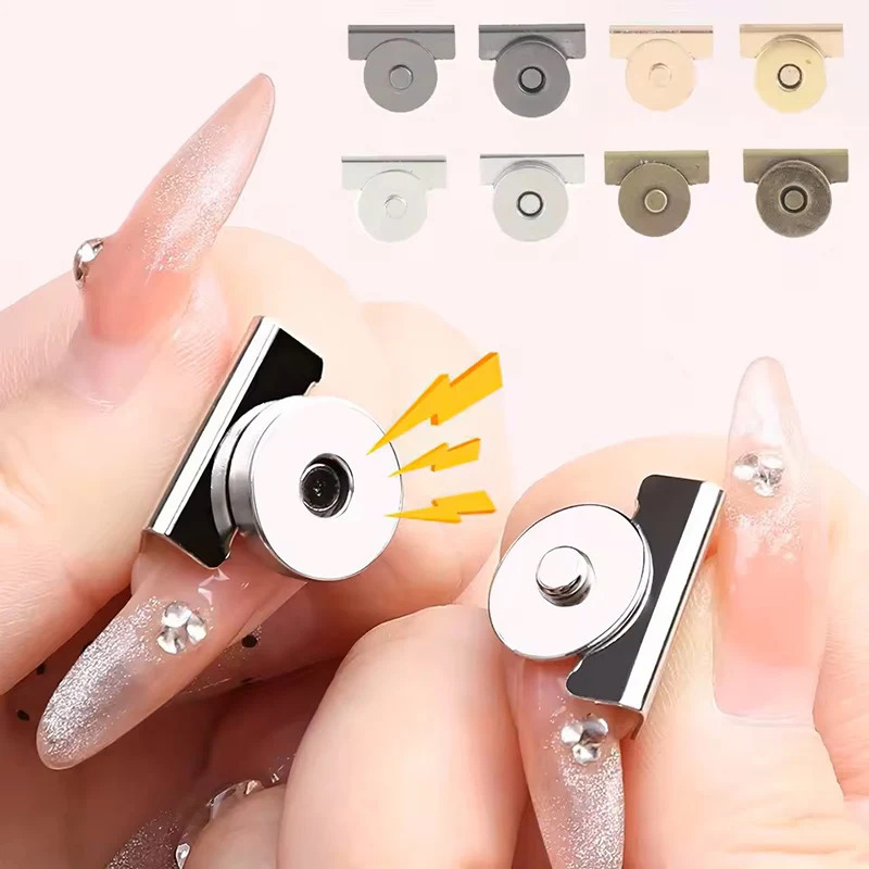 5-Pairs Seamless Metal Magnetic Snap Buttons - DIY Magnetic Buckle Closure for Handbags, Purses, Wallets