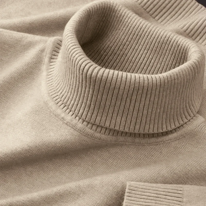 2025 Nieuwe heren gebreide truien effen kleur coltrui ademende truien warm outdoor basic streetwear herfst zakelijke tops