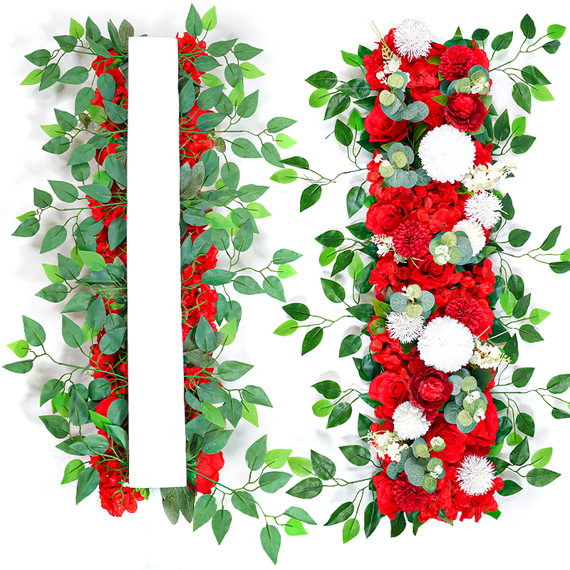 100Cm Luxe Witte Roos Kunstmatige Bloem Rij Trouwtafel Middelpunt Bloemen Achtergrond Muur Bogen Decor Feest Podium Bloemen