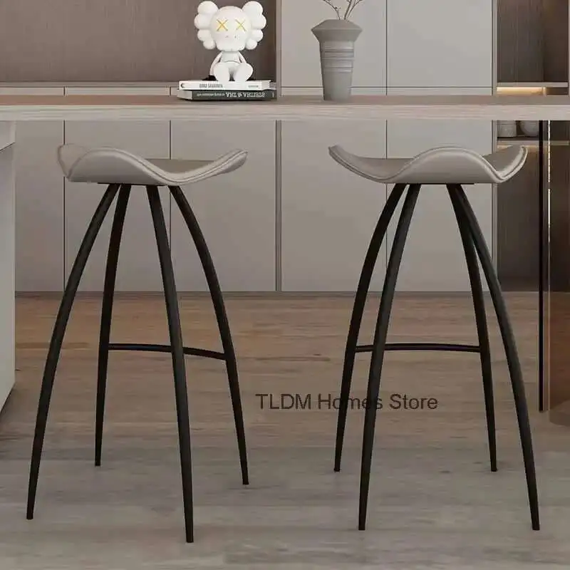 Nordic luxo cadeira alta acento balcão varanda estética moderna designer bancos de barra pernas metal quarto cadeira barra acessórios