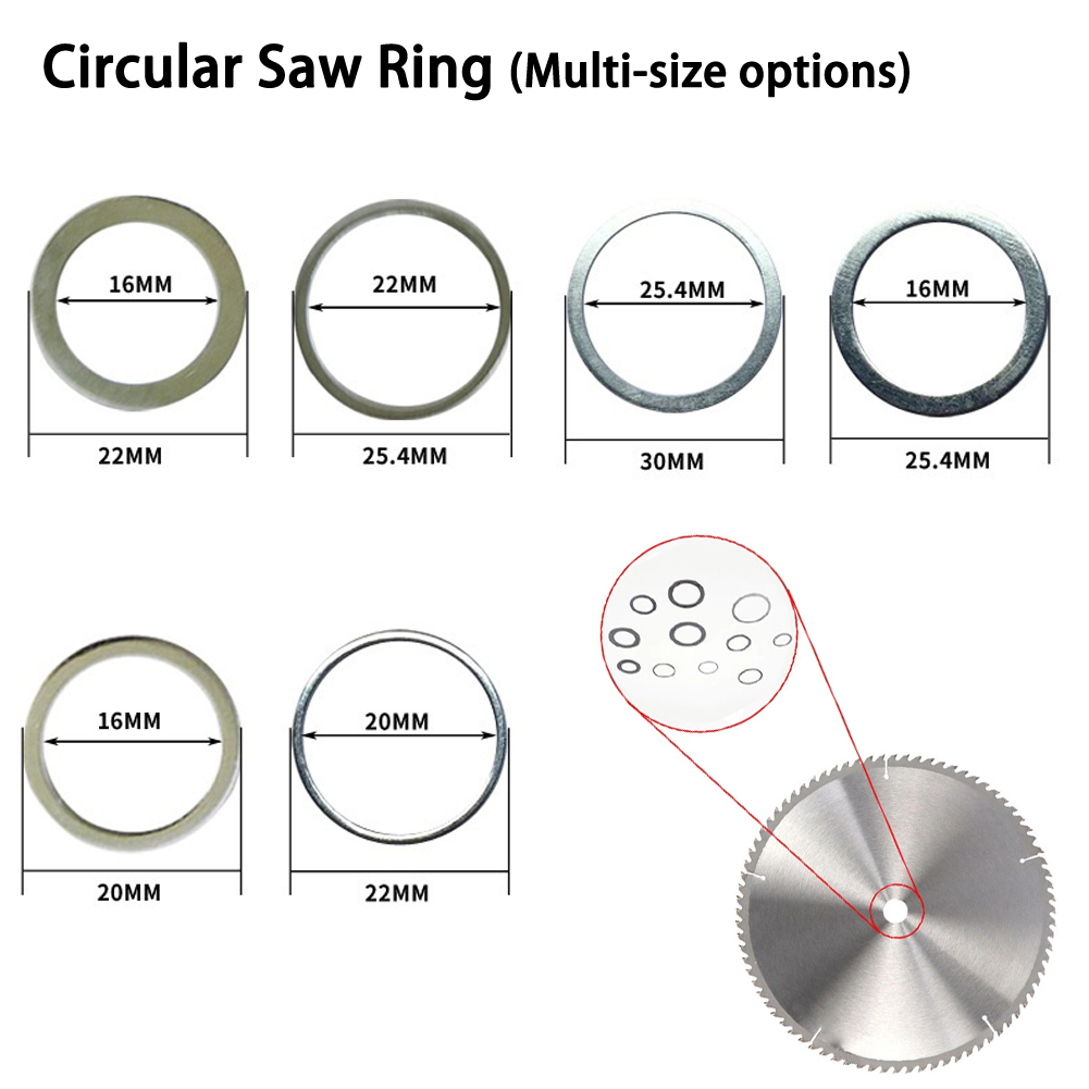 16/20/22/25.4MM Vòng Reducting Nhẫn Nhỏ Lưỡi Tròn Chuyển Đổi Vòng Đĩa Cắt Gỗ Dụng Cụ Cắt