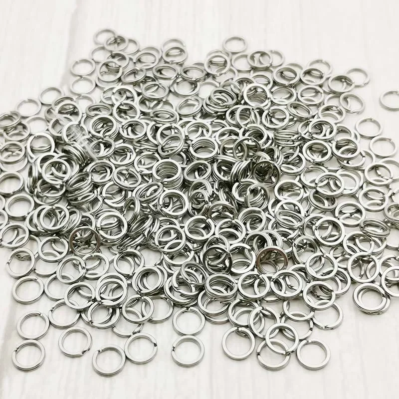 50 Cái/lốc Thép Không Gỉ Câu Cá Nhẫn Chia Clip Xoay Đôi Thay Đổi Nhanh Móc Nối Cá Chép Phụ Kiện Câu Cá Mồi Giả