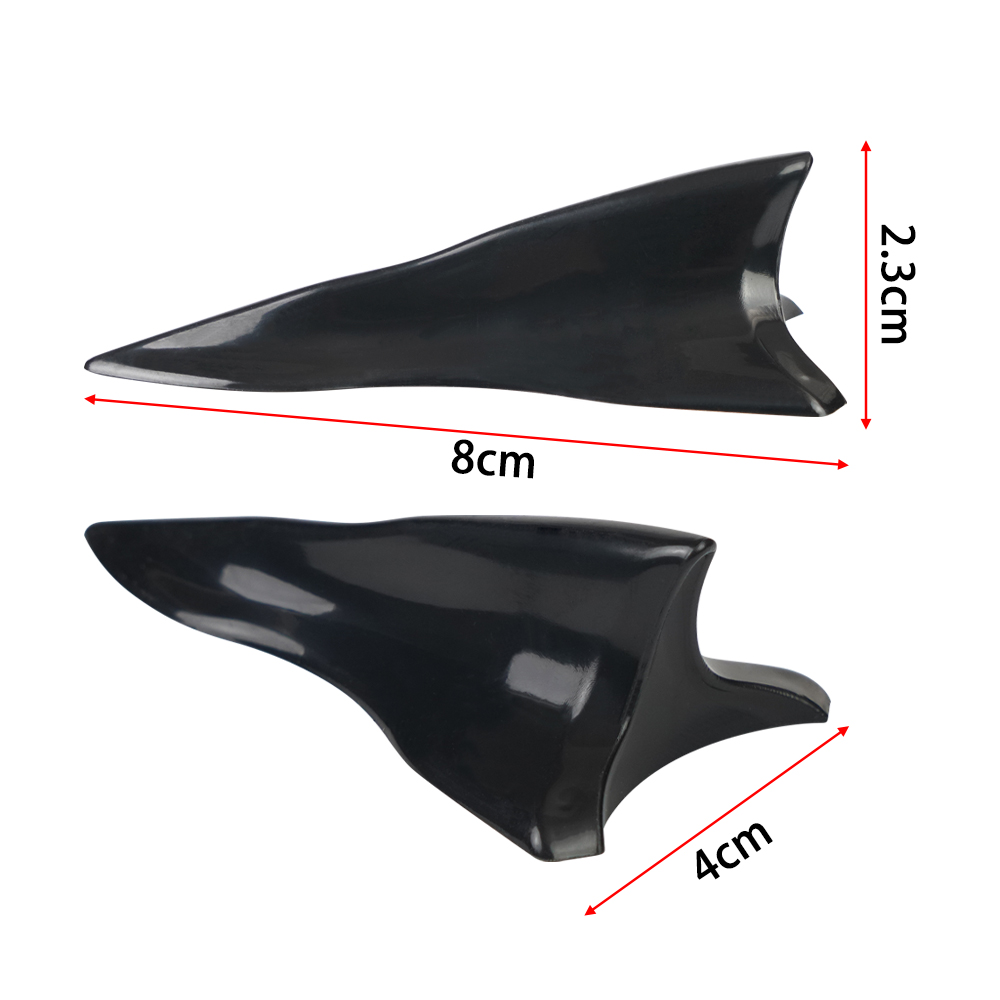 10Pcs Universal PU Hinten Dach Shark Flossen Spoiler Flügel Kit Auto Dach Spoiler Stoßstange Spoiler Shark Fin Diffusor Vortex generator
