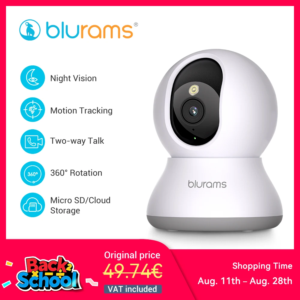 Blurams Babyphone-Kamera, 2K HD-Heimsicherheitskamera mit Bewegungserkennung und Zwei-Wege-Audio, einfacher Einbau, klarer Tag und Nacht
